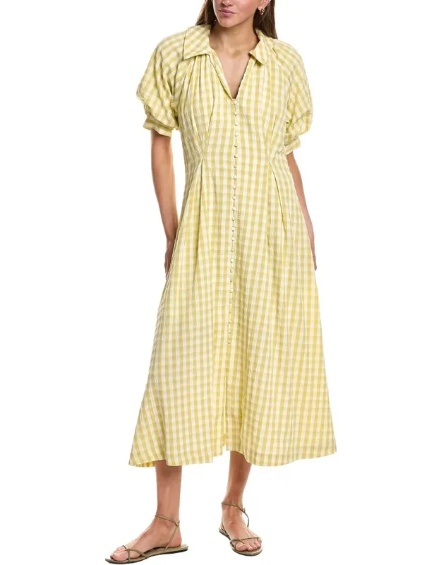 Gingham Puff Sleeve Dress