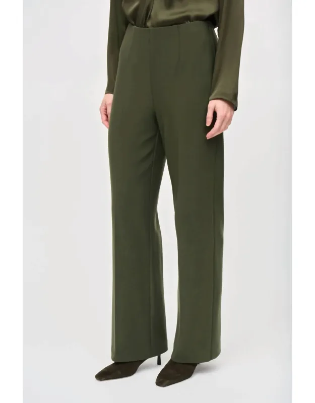 High Waist Pull On Wide-leg Pants
