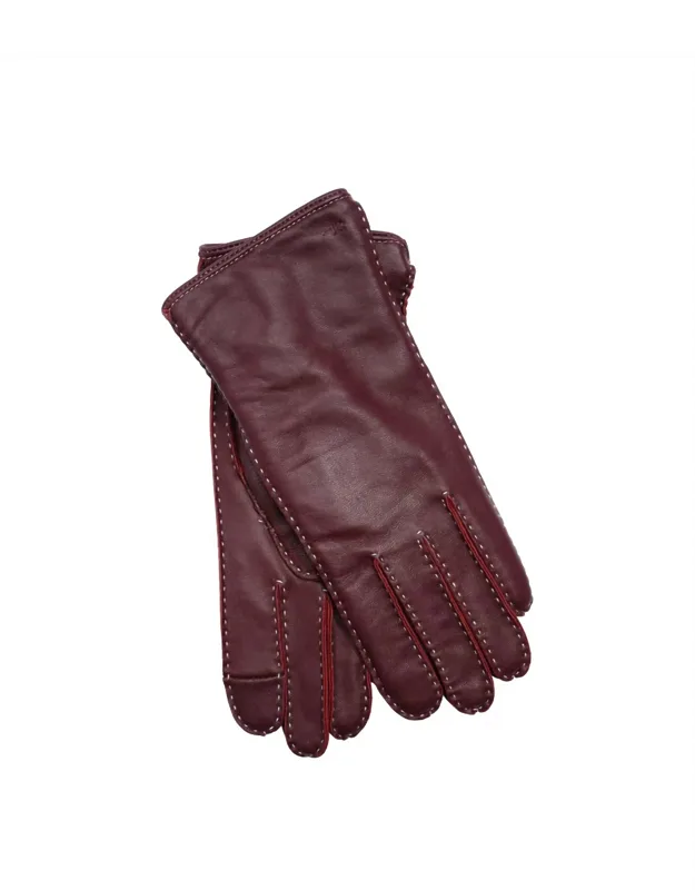 Stitch Detail Leather Gloves