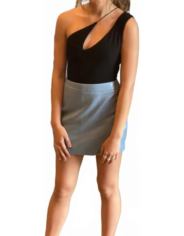 Shimmer Faux Leather Mini Skirt
