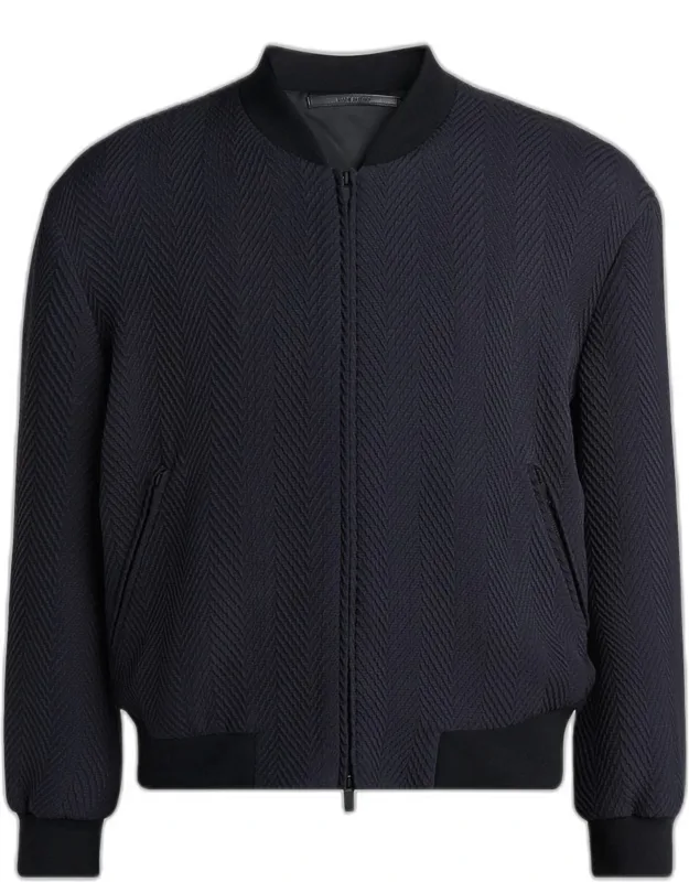 Raised Chevron Bomber Jacket