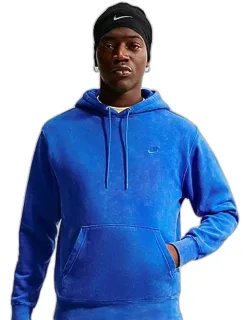 Sportswear Club Washed Fleece Hoodie With Adjustable Drawcord And Kangaroo Pocket