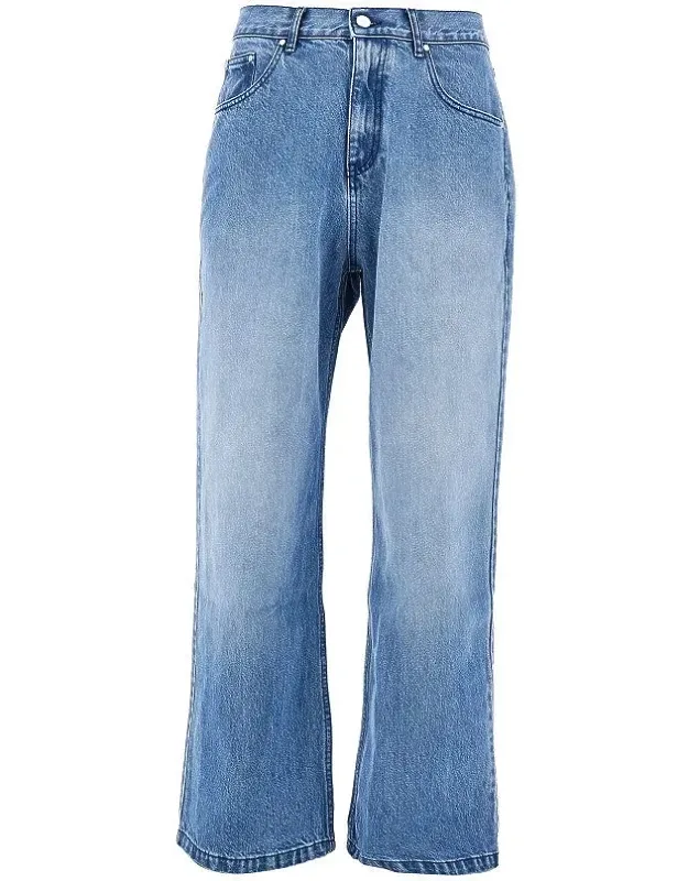 Circle Logo Embroidery Relaxed Fit Jeans