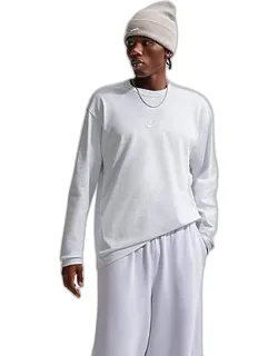 Nike Sportswear Premium Essentials Futura Long-sleeve T-shirt - Heavyweight Cotton, Ribbed Crew Collar