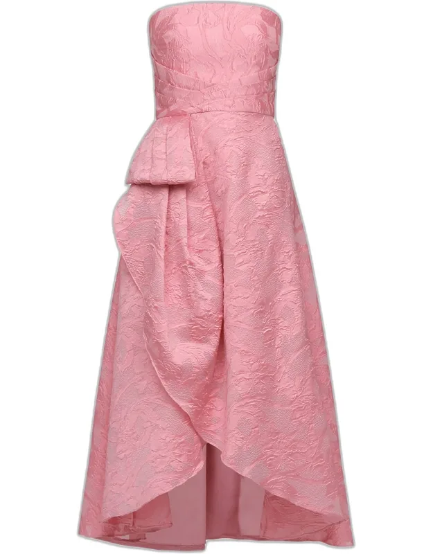 Strapless Fil Coupe Midi Dress