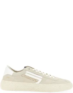 Almond Sneaker With Rubber Sole And Flat Laces