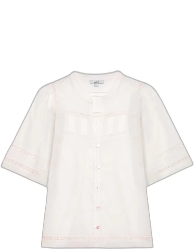Lace-inset Poplin Shirt