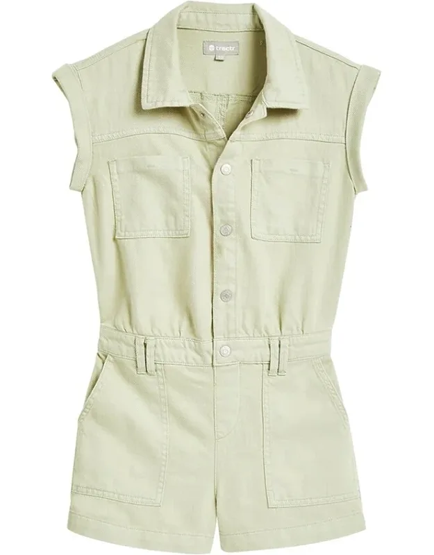 Cargo Rompers With Patch Pockets