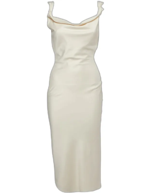 Satin Cowl Neck Dress