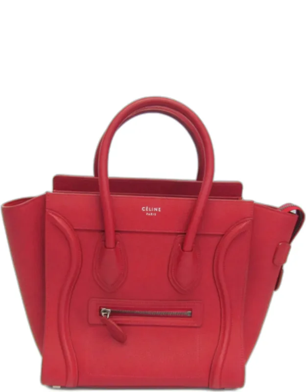 Luggage Micro Drummed Calfskin Leather Top Handle Bag