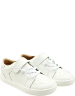 City Trainer Leather Sneaker With Adjustable Strap And Rubber Sole