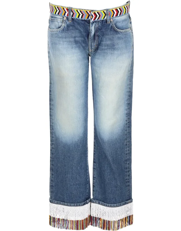 Jeans With Bead Decoration