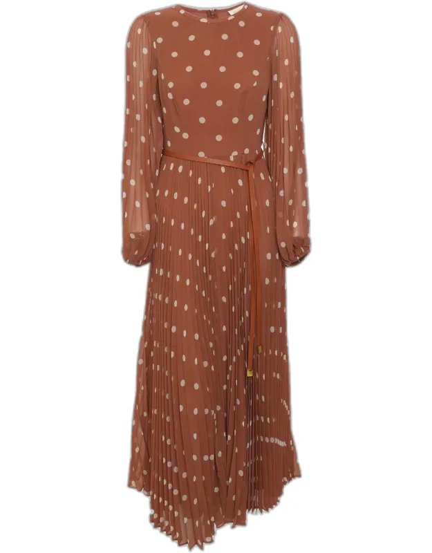 Polka Dot Crepe Georgette Maxi Dress