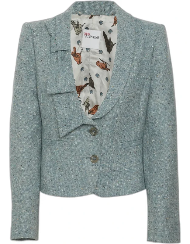 Wool Blend Cropped Blazer