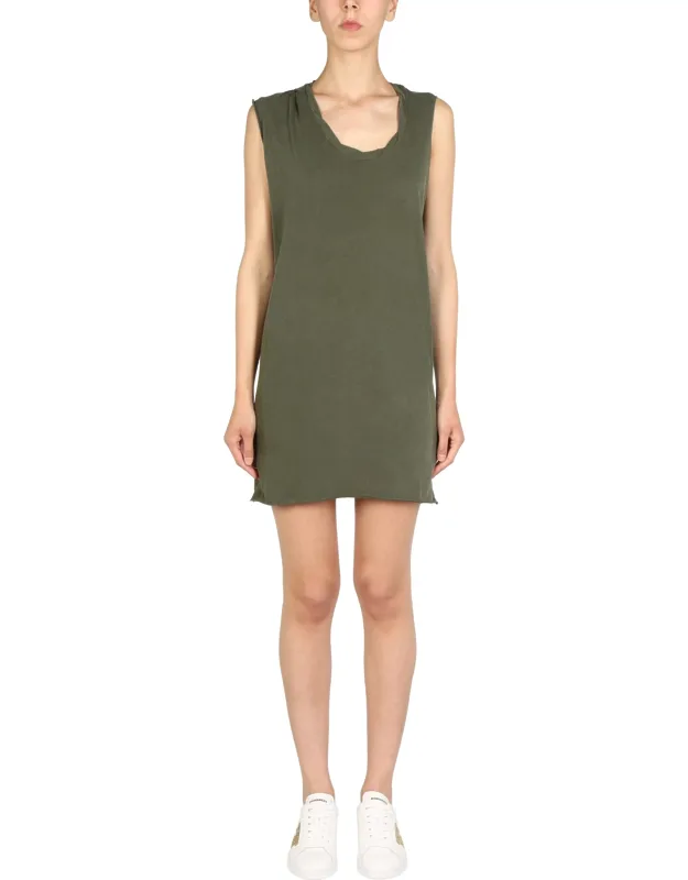 Dsquared Mini Round Neckline Dress Marble Pattern 100% Cotton