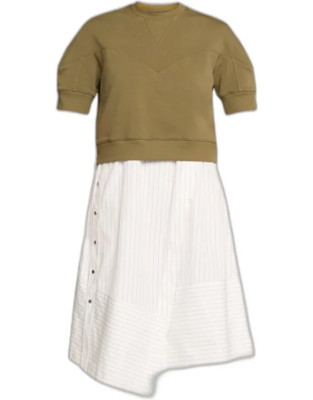 French-terry Combo Dress