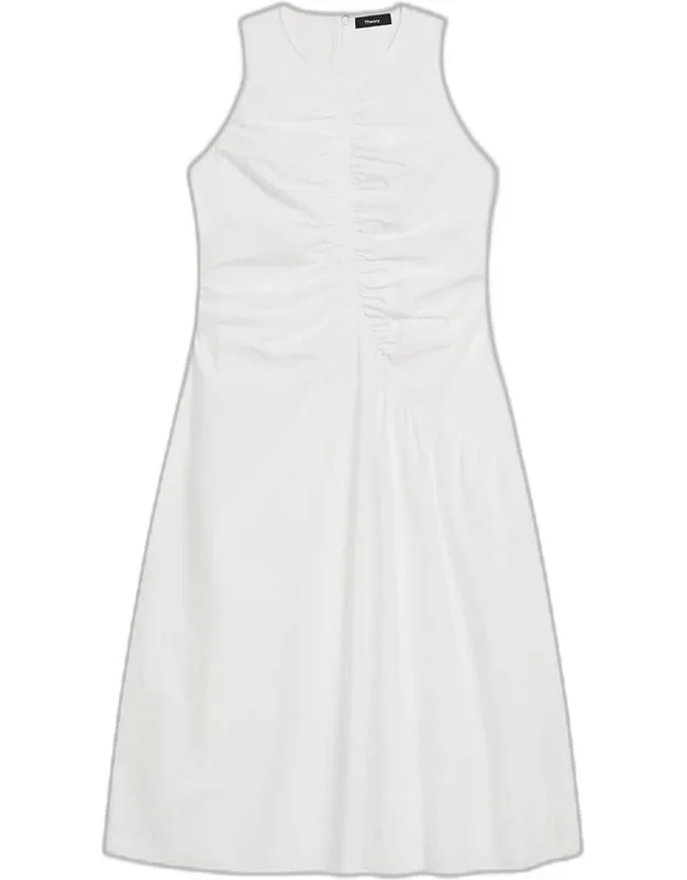 Asymmetric Ruched Tank Dress