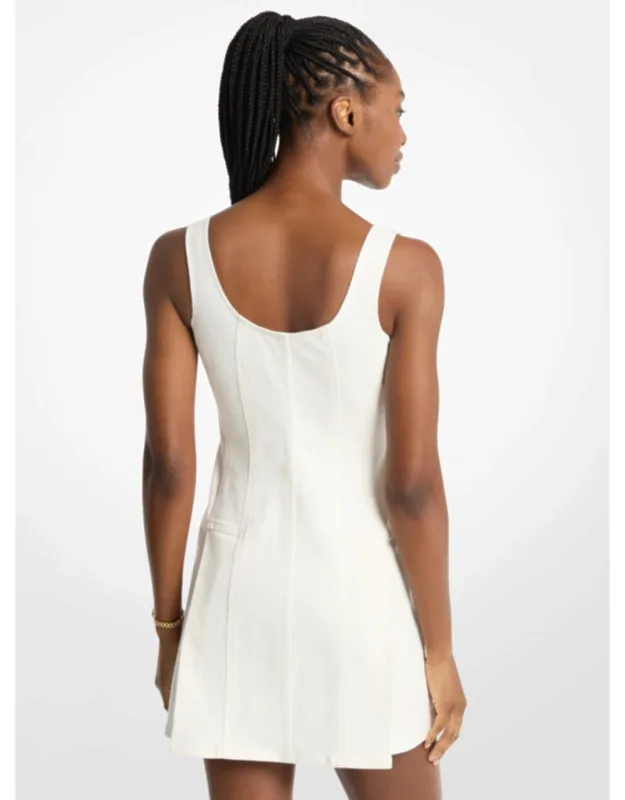 Pleated Denim Mini Dress