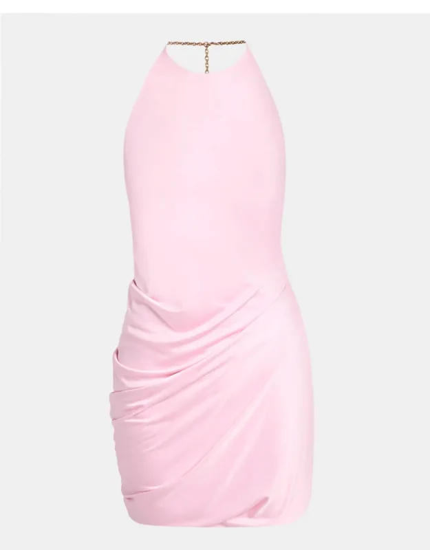 Medusa Chain Satin-viscose Mini Dress