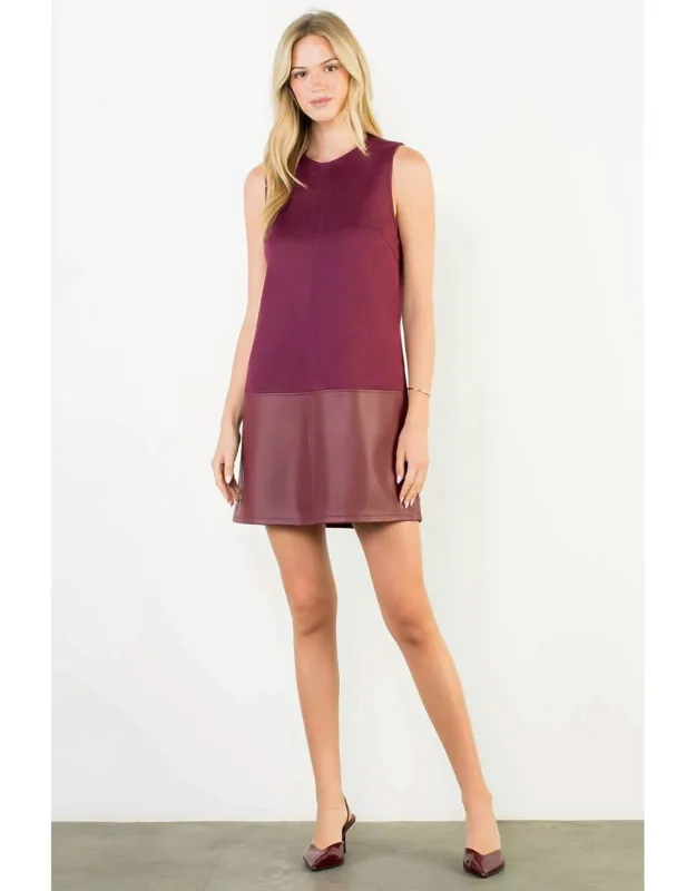 Sleeveless Mixed Media Dress