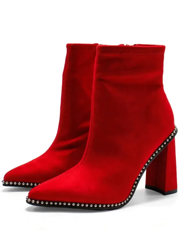 Layneef Studded Block Heel Booties