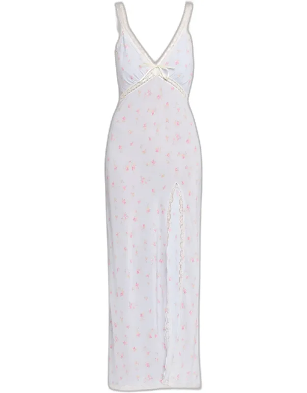 Beverly Lace-trim Floral Maxi Dress