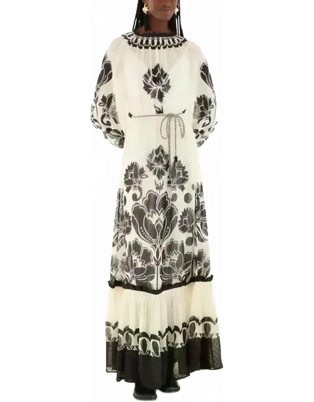 Floral Arabesque Maxi Dress