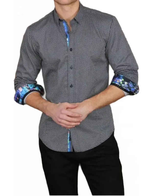 Checkered Long Sleeve Shirt With Colorful Trim