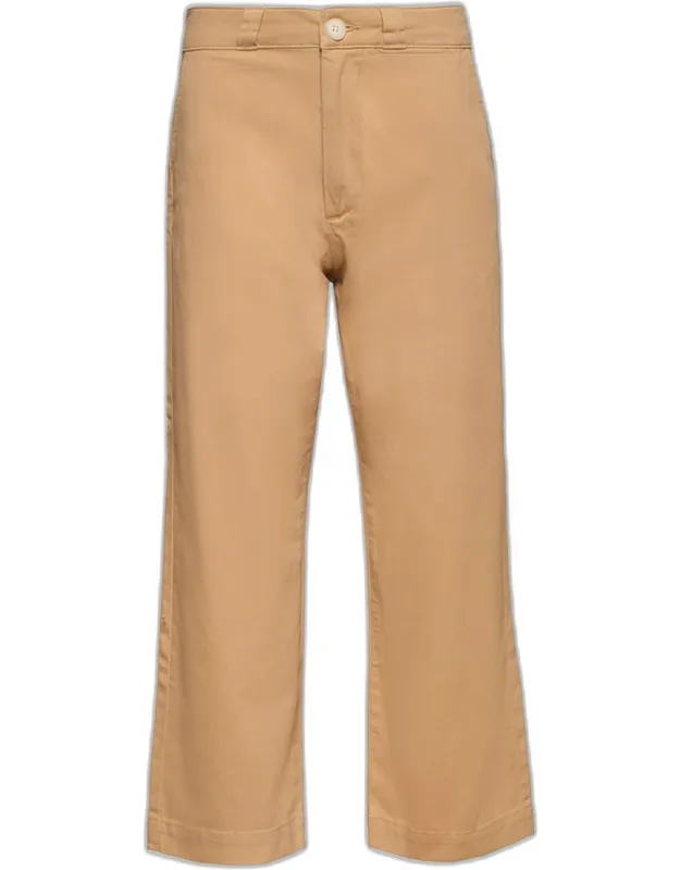 Straight-leg Woven Stretch Cotton Pants