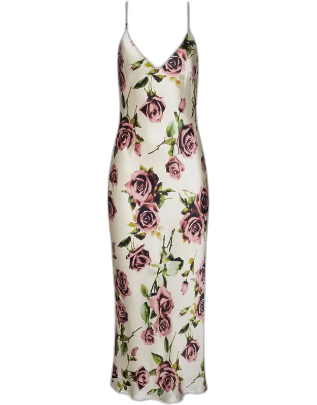 Silk Floral Slip Dress