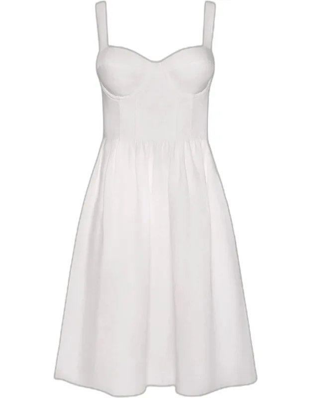 Bustier Linen-blend Dress