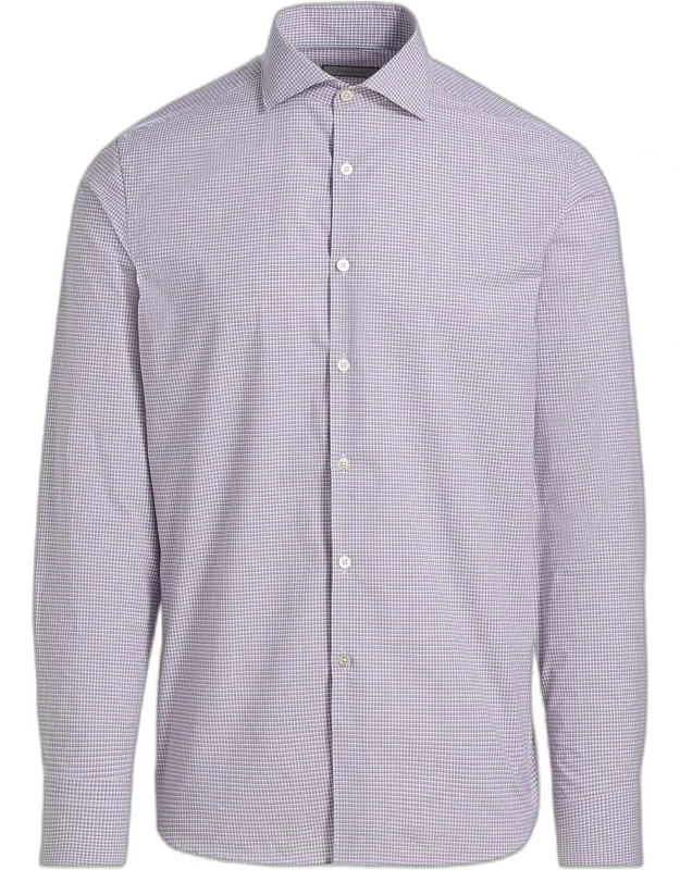 Cotton Mini-check Classic Fit Sport Shirt