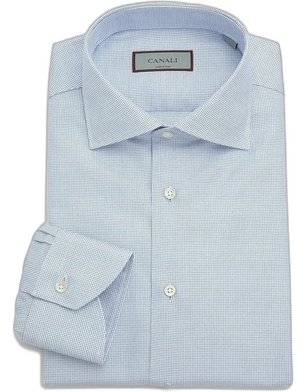 Cotton Micro-check Dress Shirt