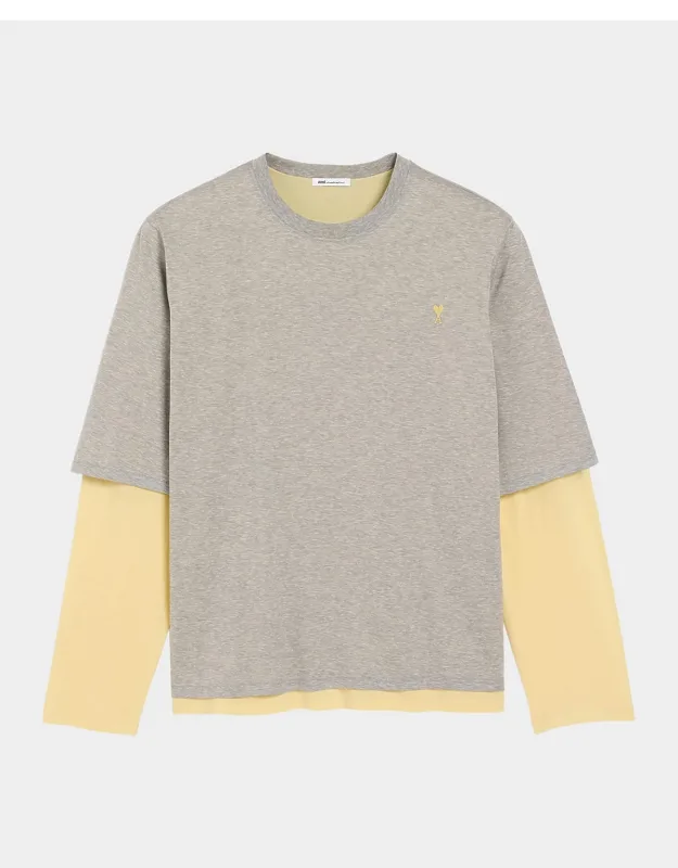 Cotton Layered Long-sleeve T-shirt