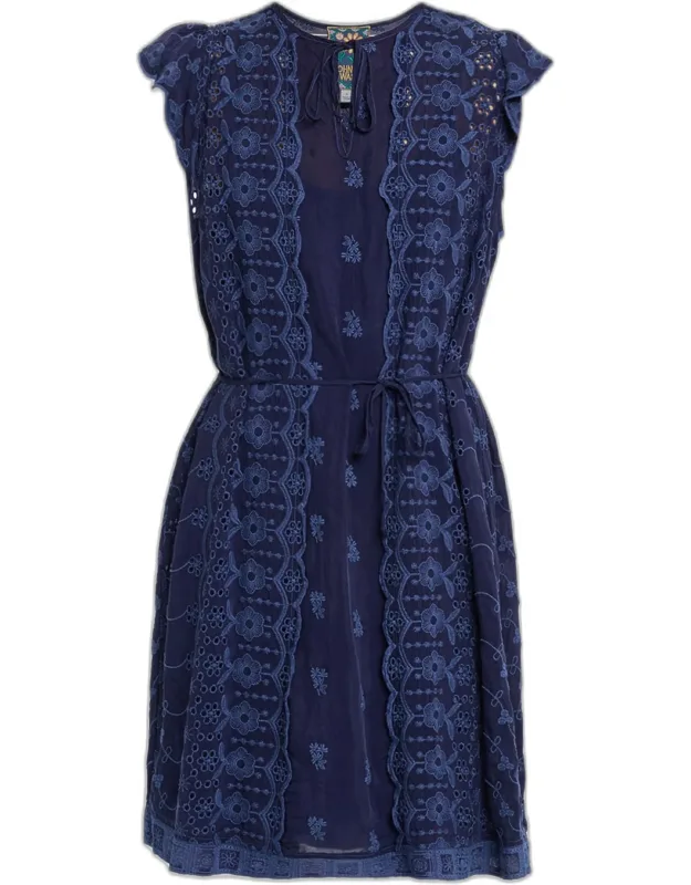Daisy Eyelet Floral-embroidered Mini Dress