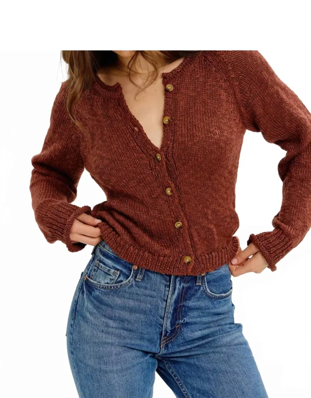 Slightly Souchy Textured Button-down Cardigan