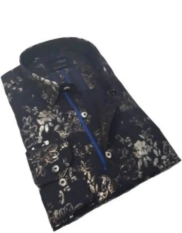 Floral Foil Button Down Shirt