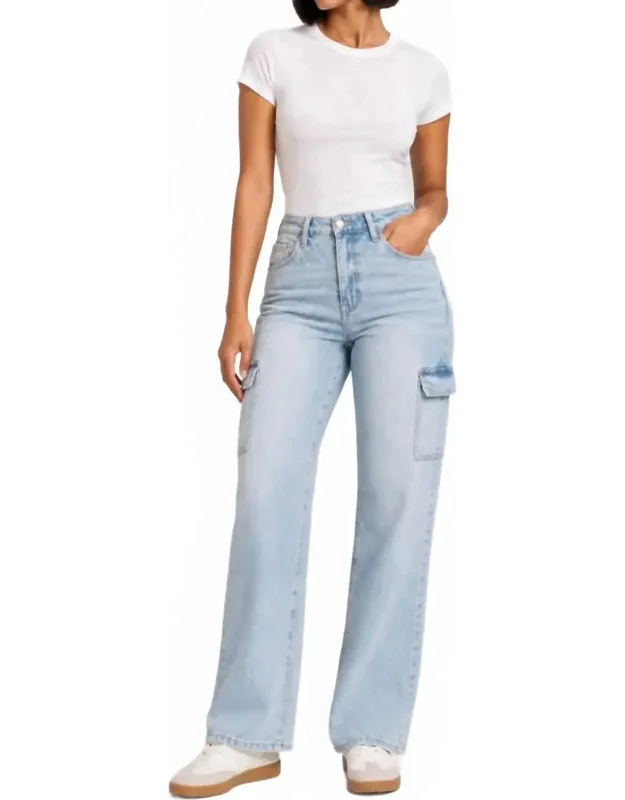 Vintage High Rise Cargo Jeans