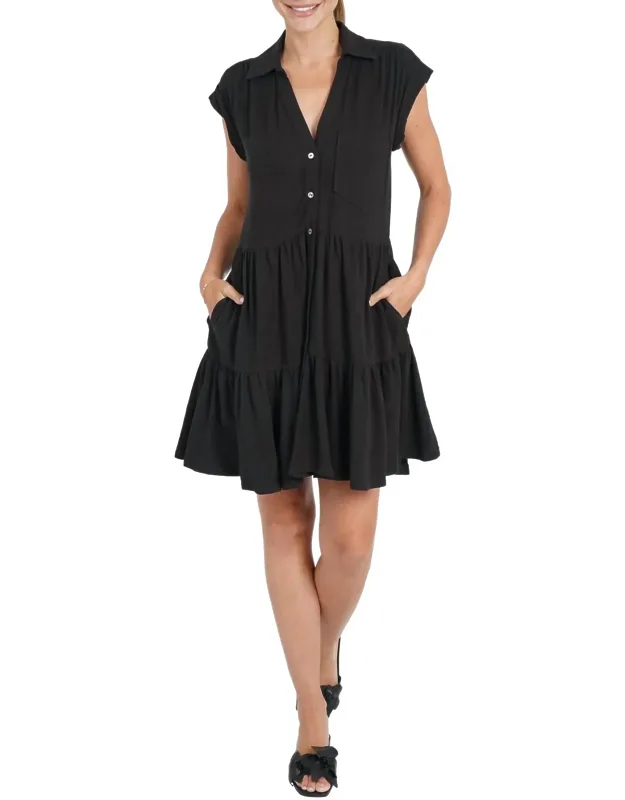 Linen Blend Short Shirtdress