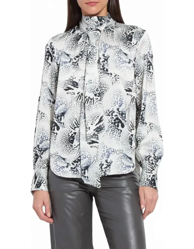 Embellished Scarf Neck Blouse