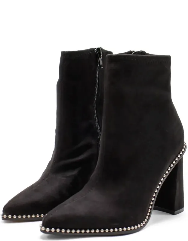 Layneef Studded Block Heel Booties
