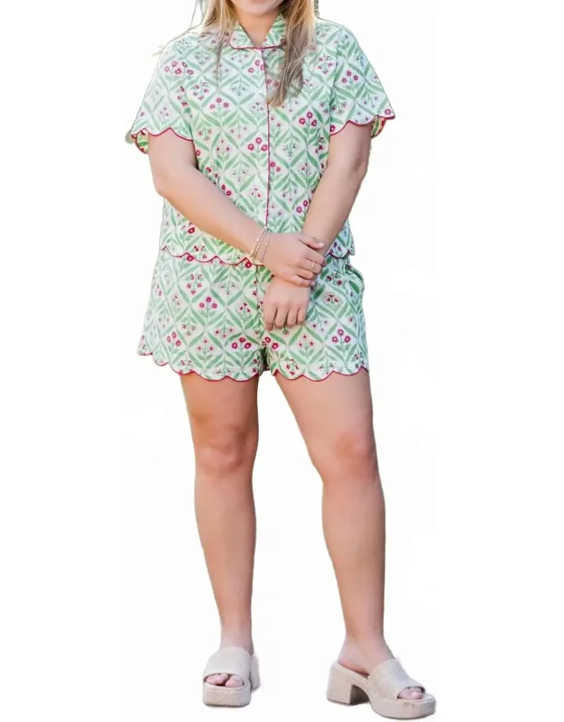 Henley Pajama Short Set