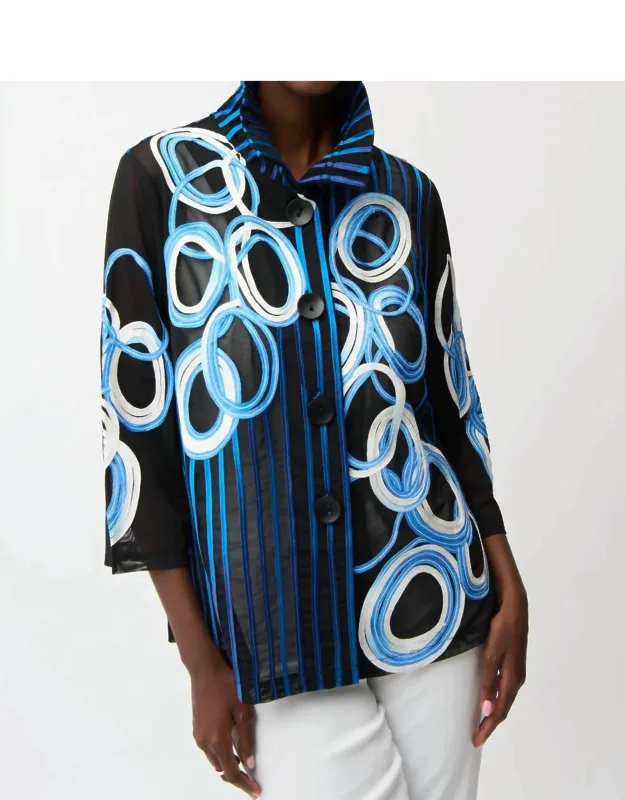 Mesh & Satin Soutache Blouse Jacket
