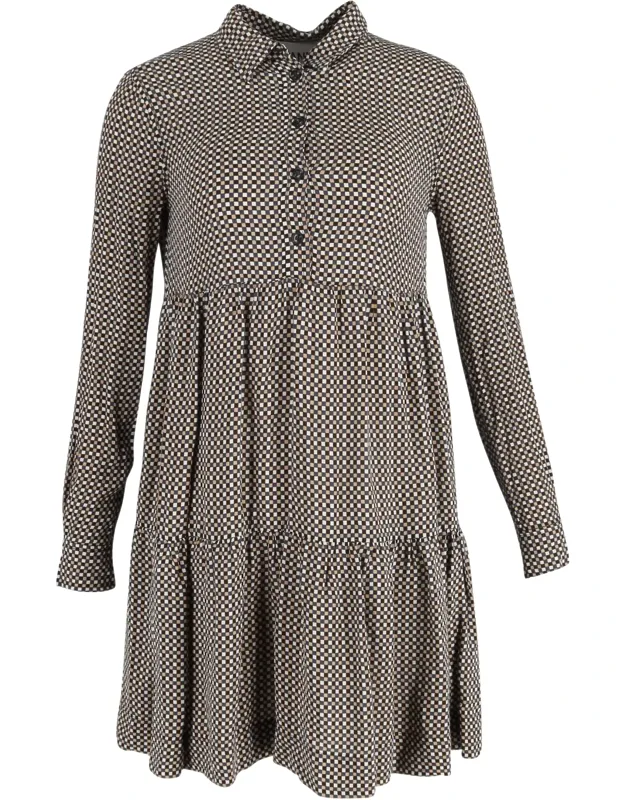 Printed Crepe Layer Mini Dress