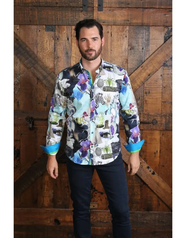 Natural Mystic Button Down Print Shirt