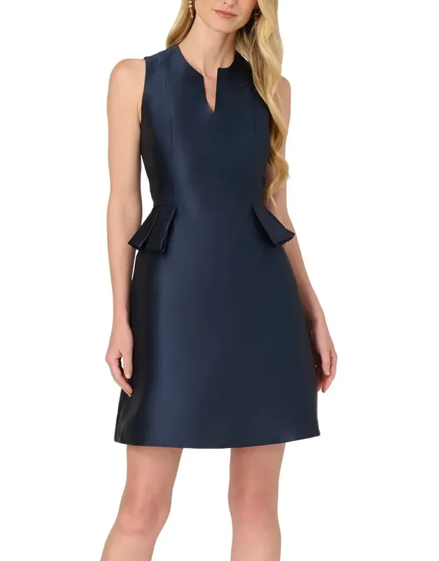 Sleeveless Mikado Short Dress