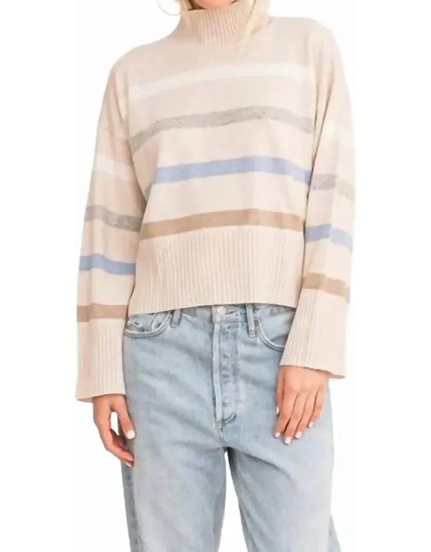 Marlow Mock Neck Stripe Sweater