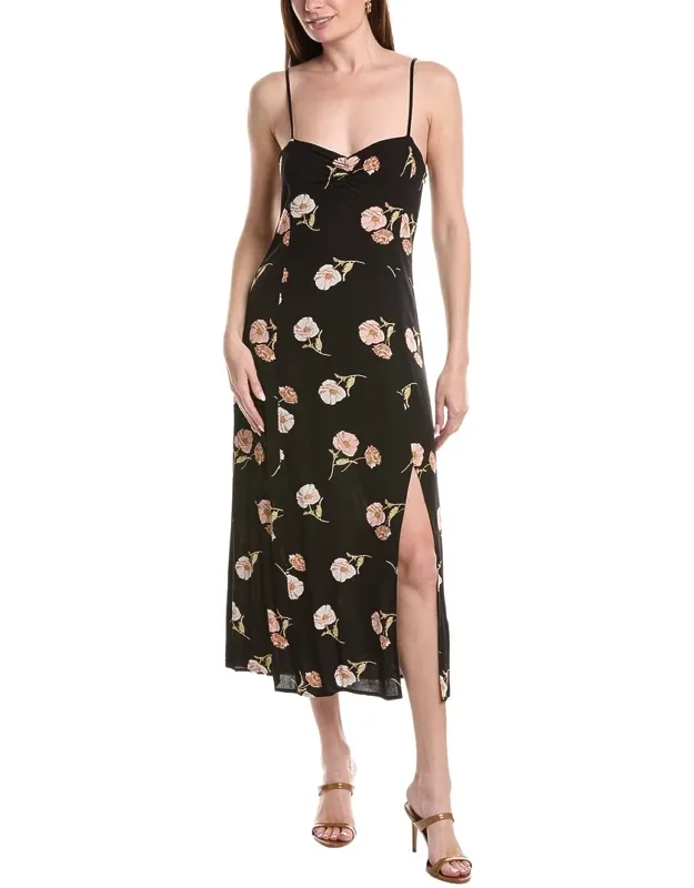 Tank Midi Dress With Scoop Neck And Adjustable Spaghetti Straps