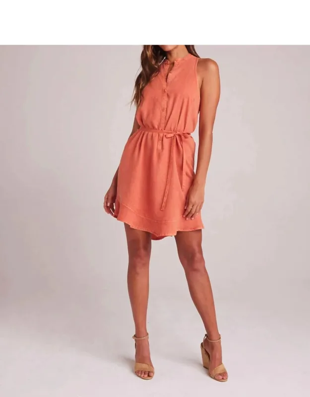 Sleeveless Ruffle Hem Placket Dress