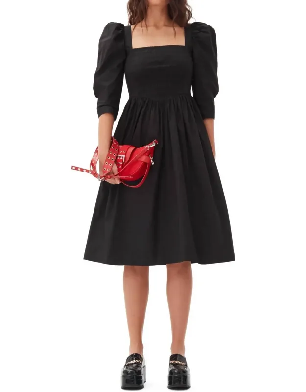 Open Neck Smock Dress